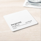 Negroni Modern Zitat Schwarze Typografie Rechteckiger Pappuntersetzer (angewinkelt)