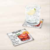 Negroni Rechteckiger Pappuntersetzer (Vor Ort)