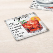 Negroni Rechteckiger Pappuntersetzer (angewinkelt)