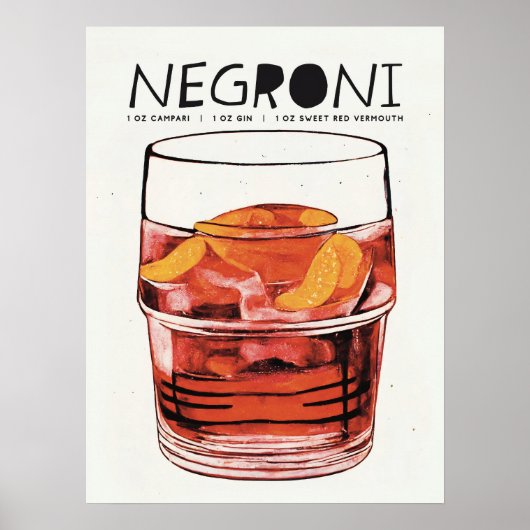 Negroni Retro Kunstvoll wandern Poster (Vorne)