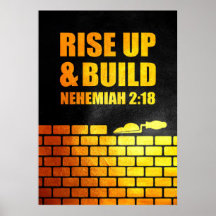 Nehemiah 2:18 Bibelverse Poster