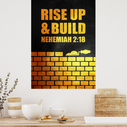 Nehemiah 2:18 Bibelverse Poster (Küche)