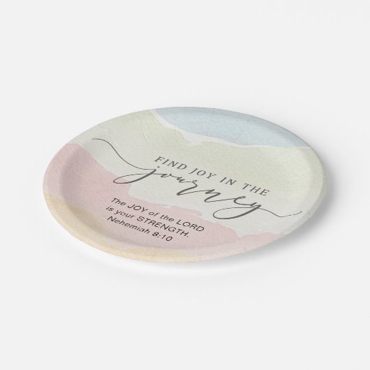 Nehemiah 8:10 Die Freude des Herrn ist eure Stärke Pappteller (Schrägansicht)