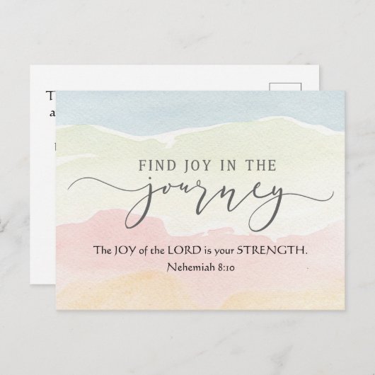 Nehemiah 8:10 Die Freude des Herrn ist eure Stärke Postkarte (Vorne/Hinten)