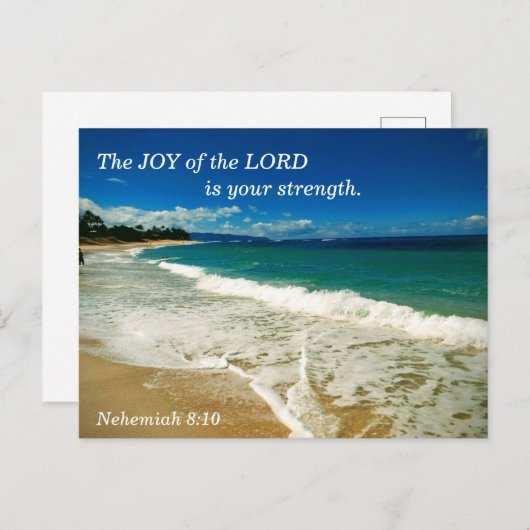 Nehemiah 8:10 Die Freude des Herrn ist eure Stärke Postkarte (Vorne/Hinten)