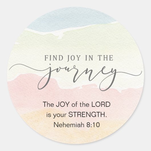 Nehemiah 8:10 Die Freude des Herrn ist eure Stärke Runder Aufkleber (Vorderseite)