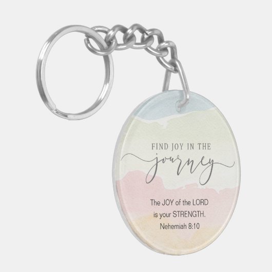 Nehemiah 8:10 Die Freude des Herrn ist eure Stärke Schlüsselanhänger (Vorderseite links)