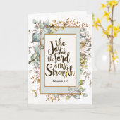 Nehemiah 8:10 Die Freude des Herrn ist meine Stärk Karte (Gelbe Blume)