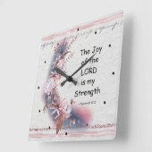 Nehemiah 8:10 Die Freude des Herrn ist meine Stärk Quadratische Wanduhr (Winkel)