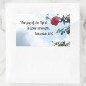Nehemiah 8:10 Die Freude des Herrn.. Rechteckiger Aufkleber (Tasche)