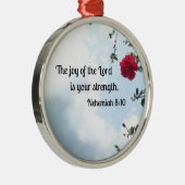 Nehemiah 8:10 Die Freude des Herrn.. Silbernes Ornament (Rechts)