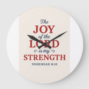 Nehemiah 8:10 große wanduhr