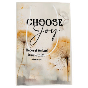 Nehemiah 8:10 Joy of the Lord Bible Dandelion Mittlere Geschenktüte