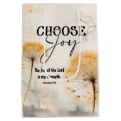 Nehemiah 8:10 Joy of the Lord Bible Dandelion Mittlere Geschenktüte (Rückseite)