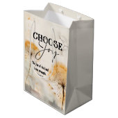 Nehemiah 8:10 Joy of the Lord Bible Dandelion Mittlere Geschenktüte (Rückseite Schrägansicht)