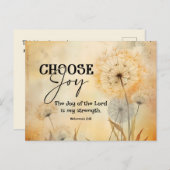 Nehemiah 8:10 Joy of the Lord Bible Verse Blume Postkarte (Vorne/Hinten)