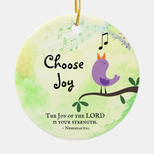 Nehemiah 8:10 Joy of the Lord is Your Strength Keramik Ornament (Vorne)