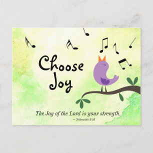 Nehemiah 8:10 Joy of the Lord is Your Strength Postkarte