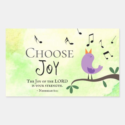 Nehemiah 8:10 Joy of the Lord is Your Strength Rechteckiger Aufkleber (Vorderseite)