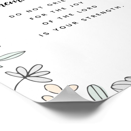 Nehemiah 8:10 Kunstdruckkunst Poster (Ecke)