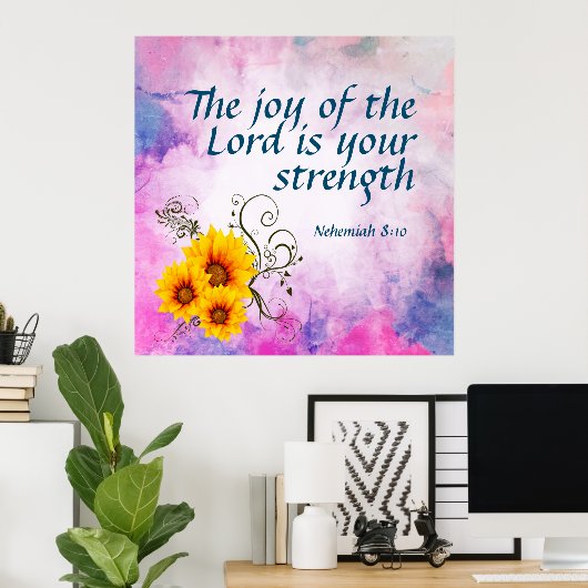 Nehemiah 8:10 poster (Heimbüro)