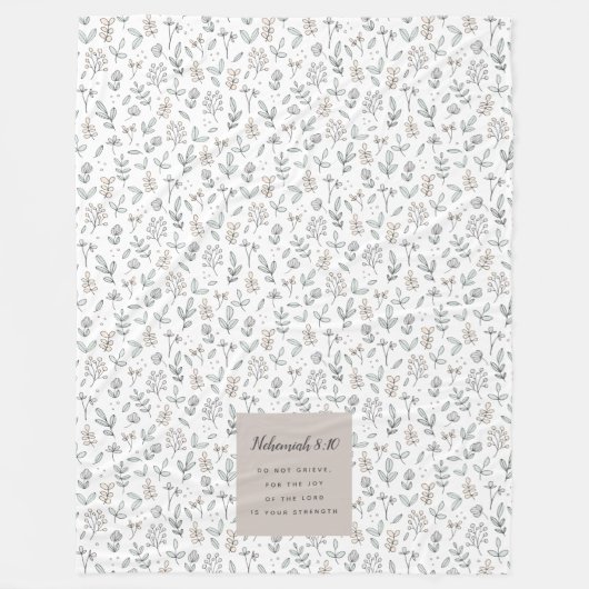 Nehemiah 8:10 Schrift Fleecedecke (Vorderseite)