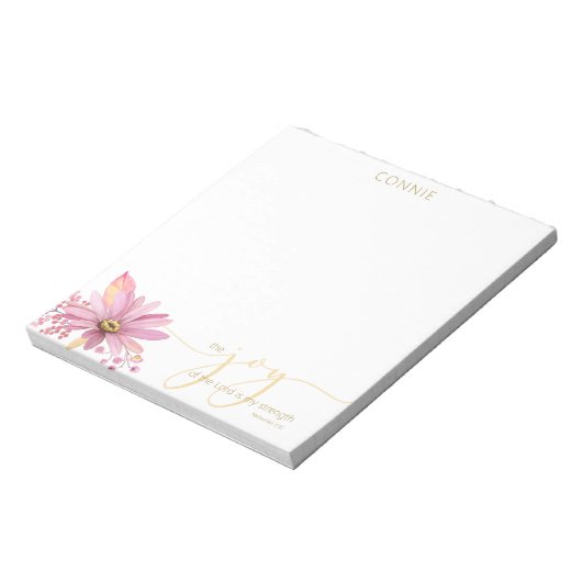 Nehemiah 8:10 Wasserfarben-Notepad Notizblock (Rotiert)