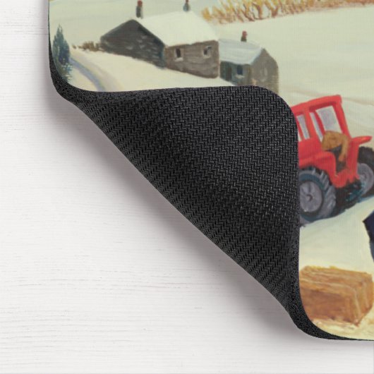 Nehmen den Schafen des Heus durch Traktor Mousepad (Ecke)