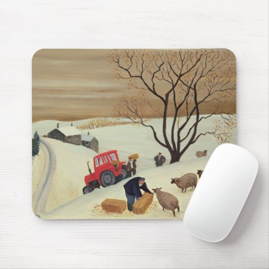 Nehmen den Schafen des Heus durch Traktor Mousepad (Mit Mouse)