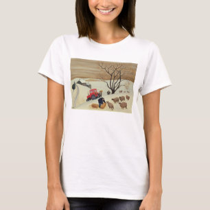 Nehmen den Schafen des Heus durch Traktor T-Shirt