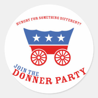 Nehmen Sie am Donner-Party-Sticker teil Runder Aufkleber