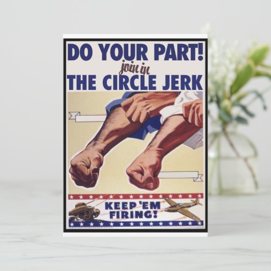 Nehmen Sie am Internet Circle Jerk teil Einladung (Stehend Vorderseite)