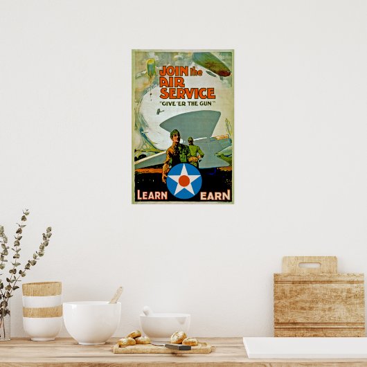 Nehmen Sie am Luftdienst ~ geben 'Er die Waffe Poster (Küche)