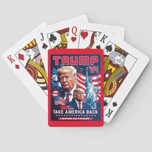 Nehmen Sie America Back Patriotic Trump 2024 Poker Spielkarten (Rückseite)