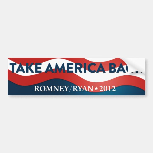 Nehmen Sie Amerika Romney/RyanAutoaufkleber 2012 Autoaufkleber (Vorne)