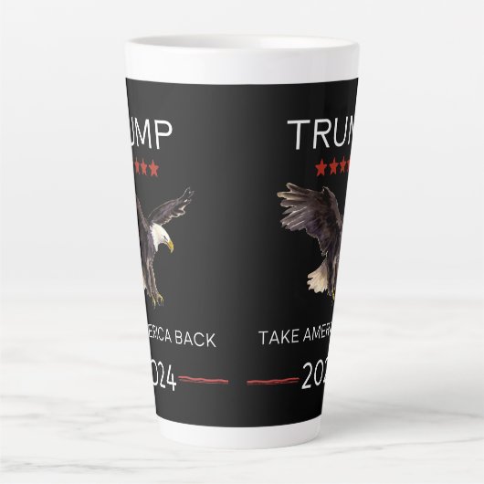 Nehmen Sie Amerika zurück Trump 2024 Latte-Kaffee- Milchtasse (Vorderseite)