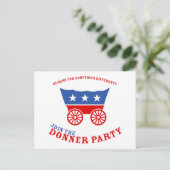 Nehmen Sie an der Donner Party Postkarte teil (Stehend Vorderseite)