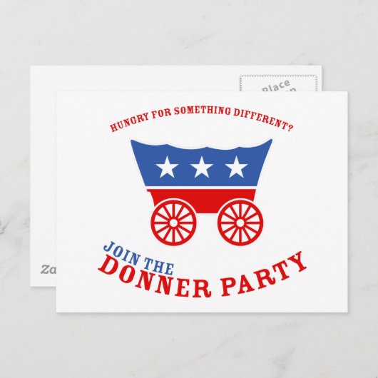 Nehmen Sie an der Donner Party Postkarte teil (Vorne/Hinten)