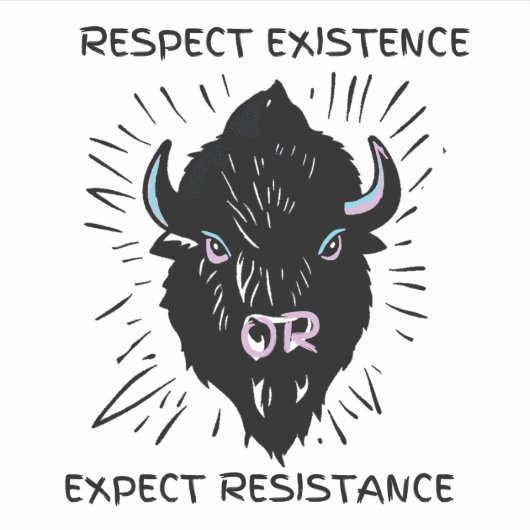 Nehmen Sie an der Herde teil. Extra kleine Bisonau Aufkleber (Vorderseite)