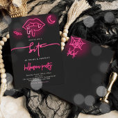 Nehmen Sie an einem Biss Neon Halloween Vampire Pa Einladung