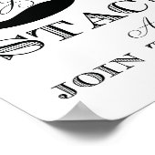 Nehmen Sie an einem Stache teil und treten Sie dem Poster (Ecke)