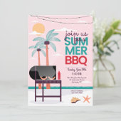 Nehmen Sie an einer GRILLEN-Aufforderung teil Einladung (Stehend Vorderseite)