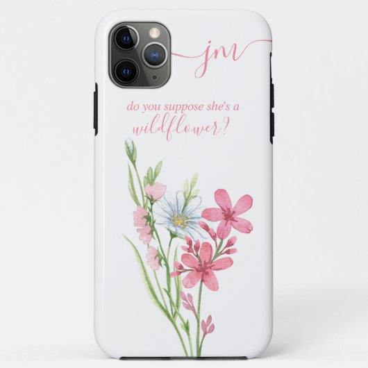 Nehmen Sie an, es sei eine Wildblume rosa Monogram Case-Mate iPhone Hülle (Rückseite)