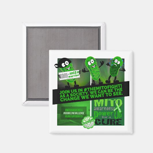 Nehmen Sie an #TheMitoFight teil Magnet (Vorderseite/Rückseite)