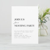Nehmen Sie an uns für ein Nesting-Party teil Einladung (Stehend Vorderseite)