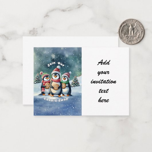 Nehmen Sie an unserem Cookie Swap teil - Einladung (Vorderseite/Rückseite Beispiel)