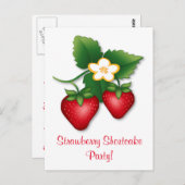 Nehmen Sie an unserem Erdbeerkuchen-Party teil Postkarte (Vorne/Hinten)