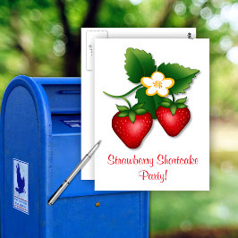 Nehmen Sie an unserem Erdbeerkuchen-Party teil Postkarte