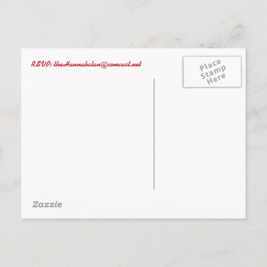 Nehmen Sie an unserer Leckerei Postcard Einladung (Rückseite)