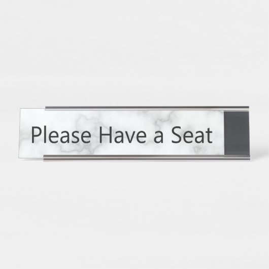 Nehmen Sie bitte ein Imitat aus weißem Marmor. Schreibtischnamensplakette (Vorderseite )